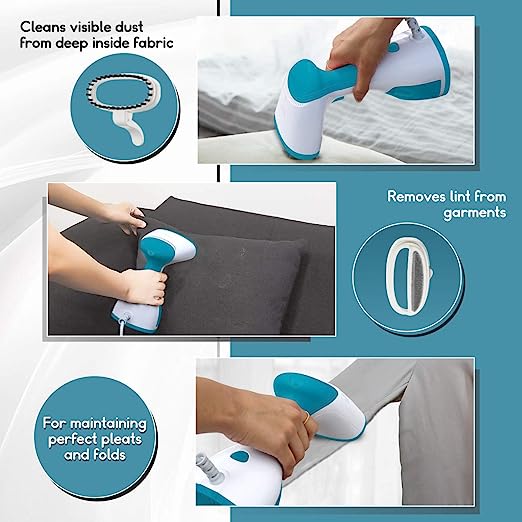 Inalsa Xpress 1200-Watt Garment Steamer with Detachable Fabric & Steam Brush & 260ml Capacity | Vertical & Horizontal Ironing, (White/Aqua Green) Inalsa Xpress 1200-Watt Garment Steamer with Detachable Fabric & Steam Brush & 260ml Capacity | Vertical & Horizontal Ironing, (White/Aqua Green)